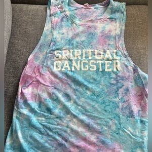 Spiritual Gangster tie dye muscle tee size small